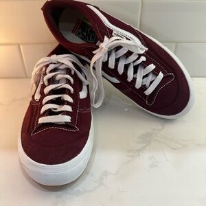 Vans  Burgundy and White Suede Sneakers NWOT - unisex W8 M6.5